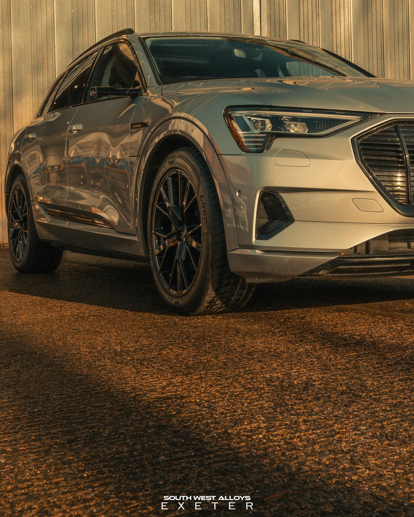 Audi e-tron with custom gloss black alloy wheels