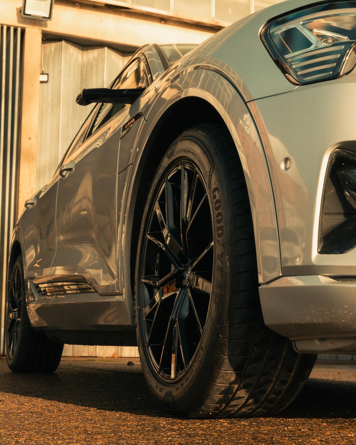 Audi e-tron front wheel detail after repair