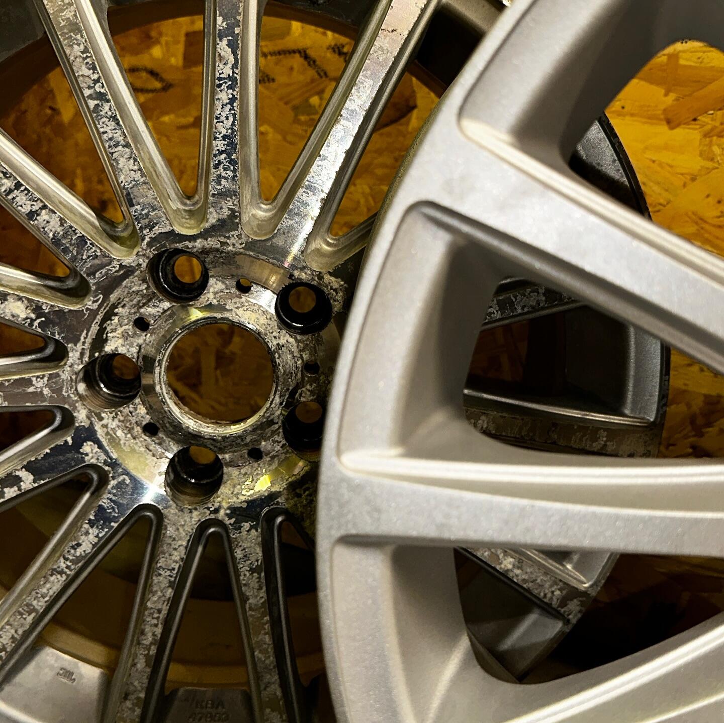 Before and after alloy wheel corrosion repair — South West Alloys