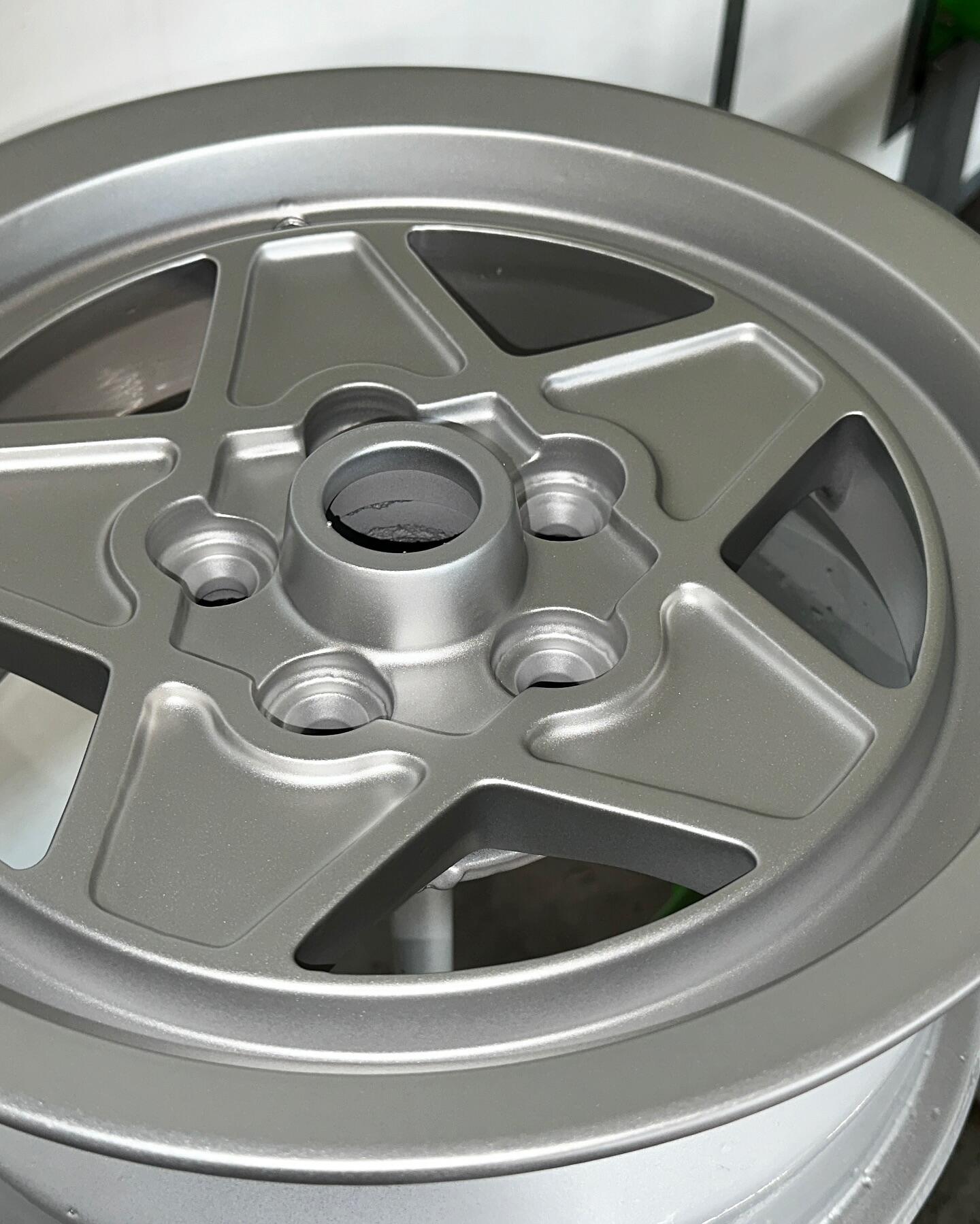 Classic car alloy wheel restored to original condition