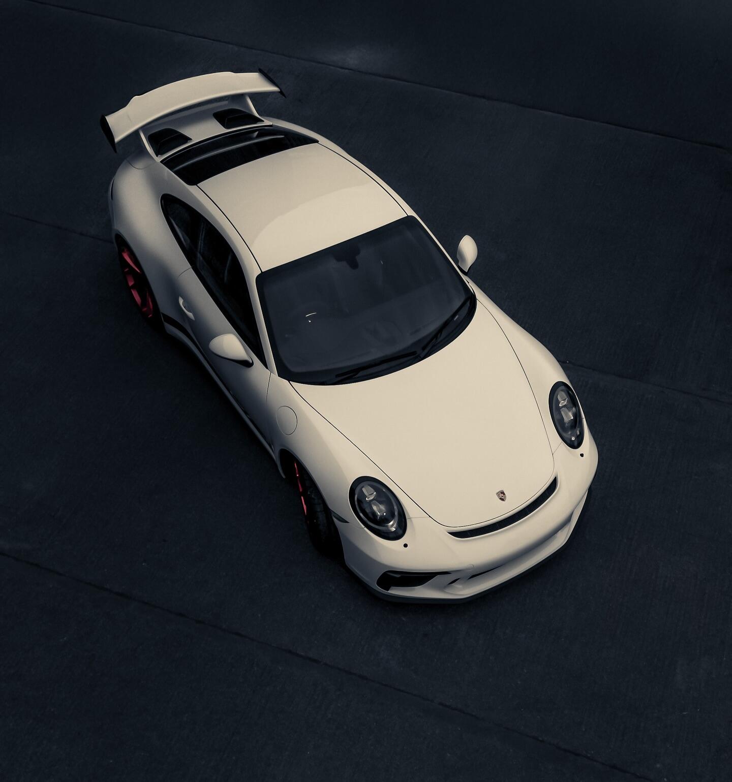 Porsche 911 GT3 aerial view at South West Alloys