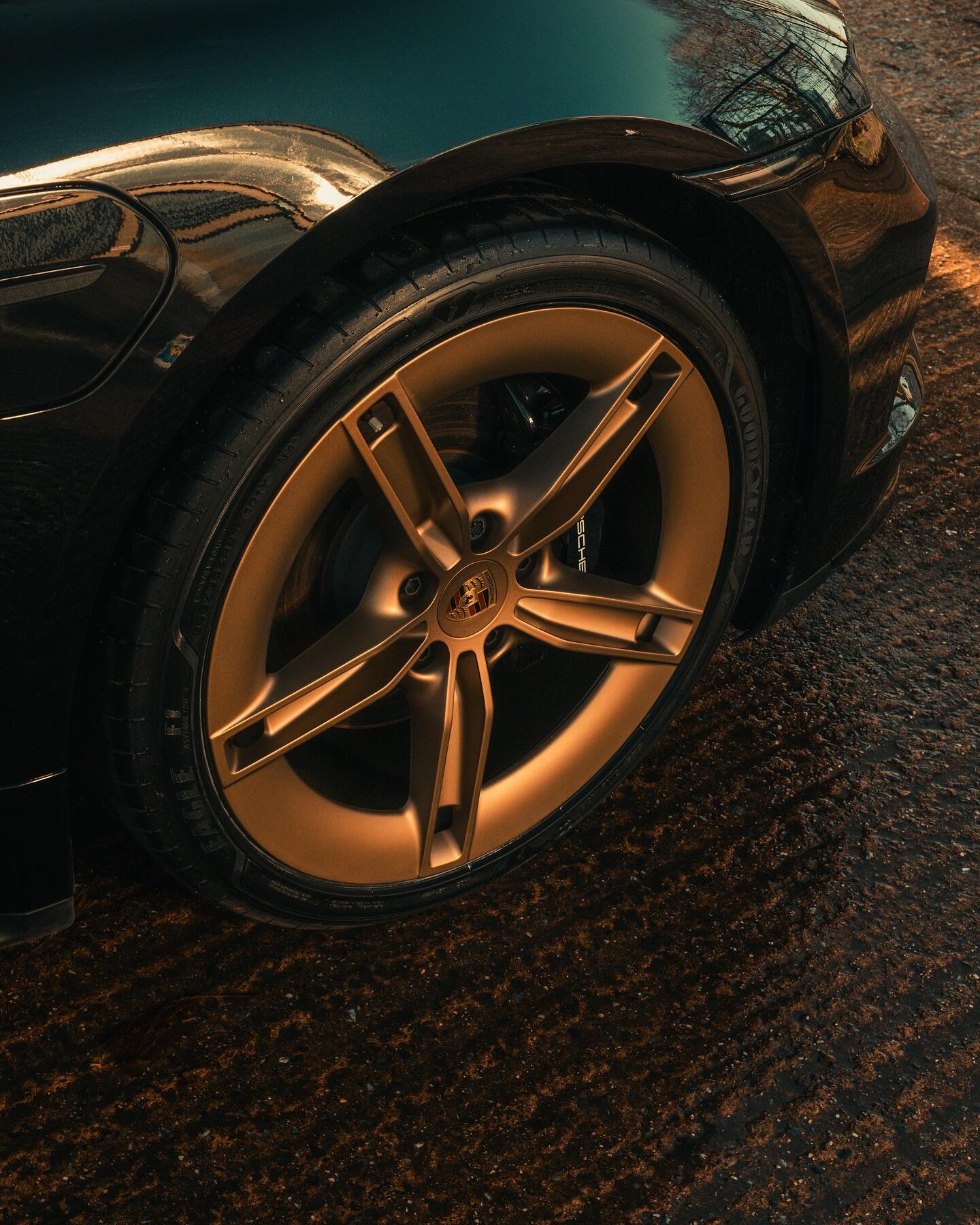 Porsche Taycan bronze wheel close-up detail