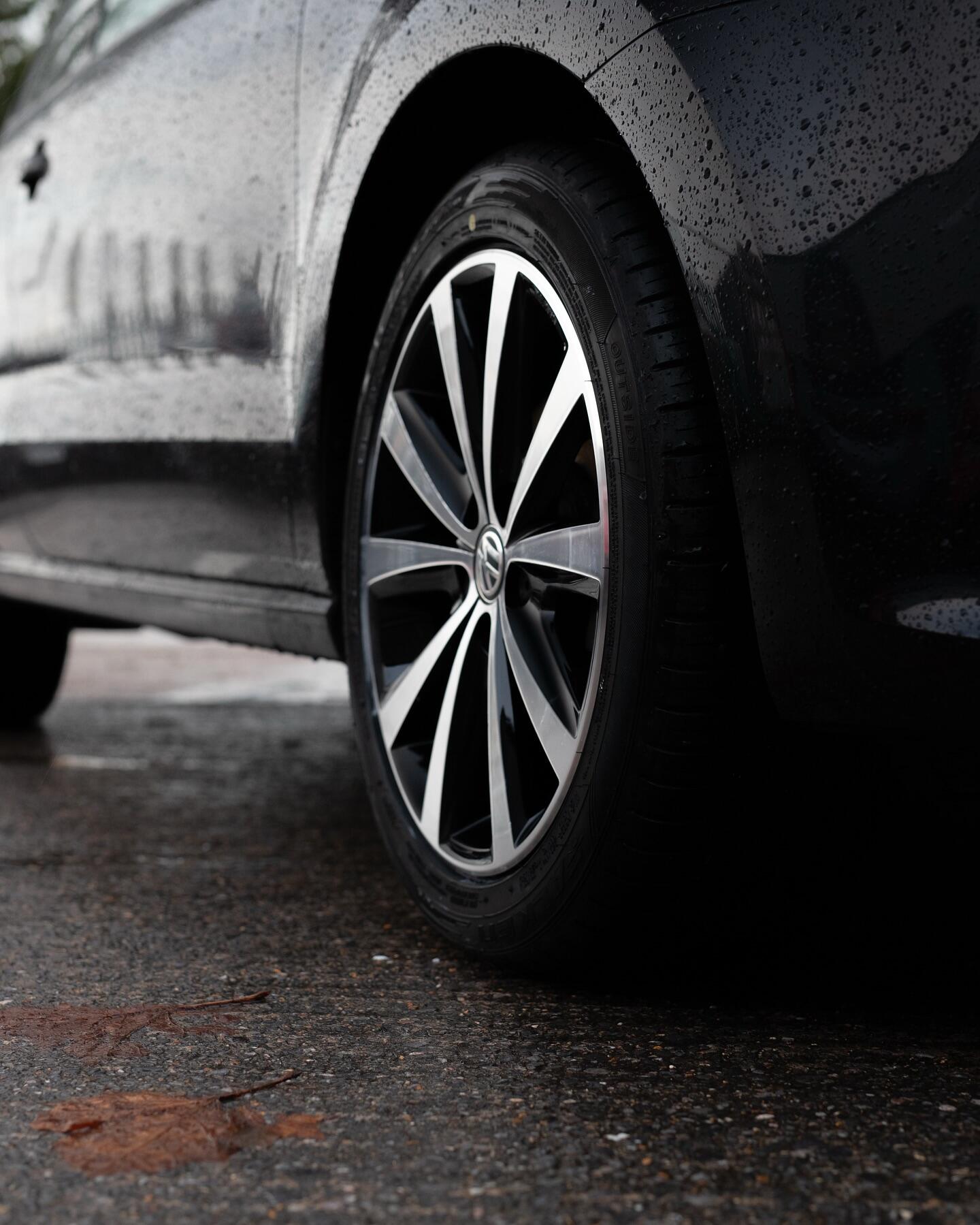VW Polo alloy wheel close-up after refurbishment